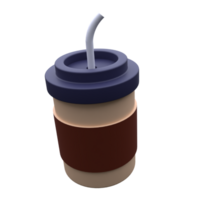 unique 3d coffee cup simple icon rendering.Realistic vector illustration. png