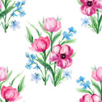 Anemone Strauß Aquarell minimal Blume botanisch nahtlos Muster png