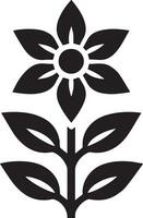 Minimal Flower Icon vector art illustration black color white background 16