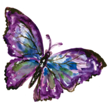 Butterfly wing feather splash watercolor png