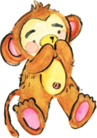 Monkey character doodle animal cute png