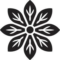 Minimal Flower Icon vector art illustration black color white background 2