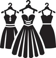 Female Dress vector silhouette, Woman Dress icon vector 22