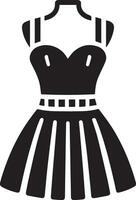 Female Dress vector art illustration black color silhouette 19