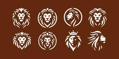 Lion Logo Set. Premium Design Collection. Vector Illustration