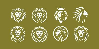 Lion Logo Set. Premium Design Collection. Vector Illustration