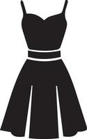 Female Dress vector art illustration black color silhouette 43