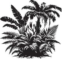 Jungle Plant vector silhouette black color 12