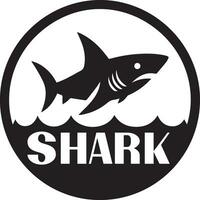 Shark logo vector art illustration black color white background