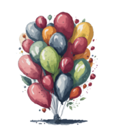 Aquarell Luftballons im ein Strauß auf Weiß Hintergrund png