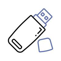 Universal serial bus, modern flat icon of usb, external storage device vector