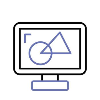 diseño dentro monitor demostración concepto icono de digital Arte en plano estilo vector