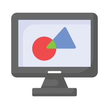 diseño dentro monitor demostración concepto icono de digital Arte en plano estilo vector