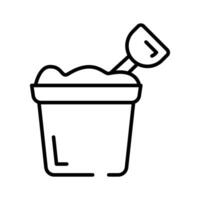 Sand bucket icon represents a small pail used for carrying and playing with sand at the beach or in a sandbox vector