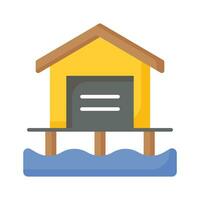 cheque esta hermosamente diseñado icono de playa casa en moderno estilo vector