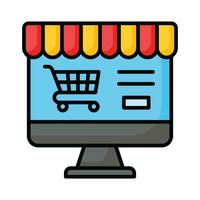 Check this beautifully designed icon of online shopping in trendy style vector