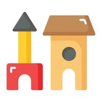 Take a look at this amazing icon of blocks castle in modern design style vector