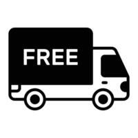 Delivery van, free shipping, delivery truck vector icon for apps and websites