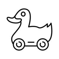 Check this carefully designed icon of duck toy, children playthings vector