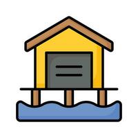 cheque esta hermosamente diseñado icono de playa casa en moderno estilo vector