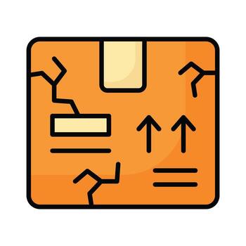 Broken cardboard vector design, torn carton package, Broken box icon for apps and websites