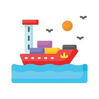 Cargo ship vector design, visually perfect icon of freight ship, maritime ship