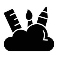 Painting tools with cloud concept vector of cloud painting