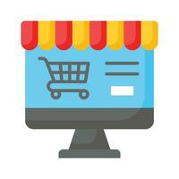 Check this beautifully designed icon of online shopping in trendy style vector