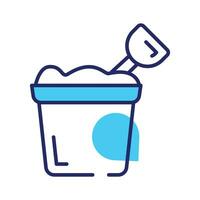 Sand bucket icon represents a small pail used for carrying and playing with sand at the beach or in a sandbox vector