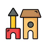 Take a look at this amazing icon of blocks castle in modern design style vector