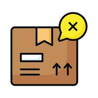 Parcel with cross sign showing concept icon of rejected order vector