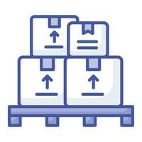 cajas en un paleta, vector de logística recopilación, carga cajas paleta icono