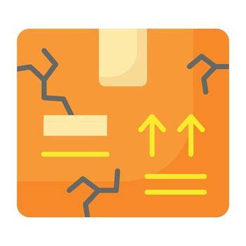 Broken cardboard vector design, torn carton package, Broken box icon for apps and websites