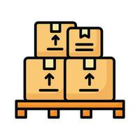 Boxes on a pallet, vector of logistics collection, cargo boxes pallet icon