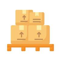 Boxes on a pallet, vector of logistics collection, cargo boxes pallet icon