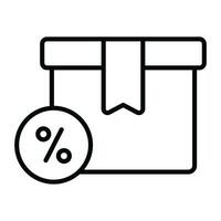 Discount label with parcel package showing concept icon of delivery discount vector