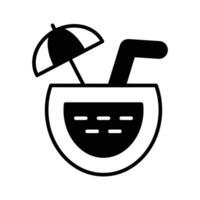 an amazing icon of coconut drink, premium vector of summer drink easy to use