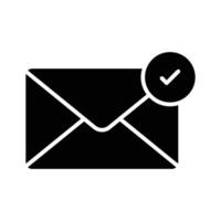 Check mark sign on mail concept icon of checked mail, ready to use vector