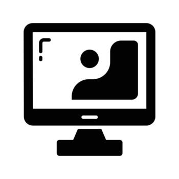 design inside monitor showing concept icon of digital art in flat style vector