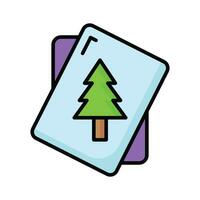 Christmas invitation card, christmas tree on paper vector icon