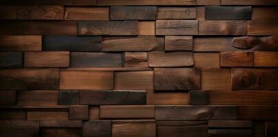 AI generated Wooden wall texture background. photo