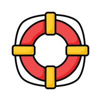 Lifebuoy icon in cute style isolated on white background, beautiful vector of lifeguard