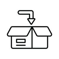 Well Designed icon of packaging, down arrow with parcel vector