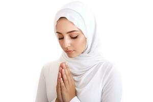 AI generated A Muslim woman praying photo