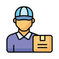 Courier boy professional worker and employee vector design, cargo services