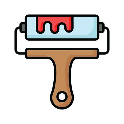 Premium flat icon of paint roller, customizable vector