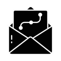 Design file inside letter envelope denoting concept vector of design mail