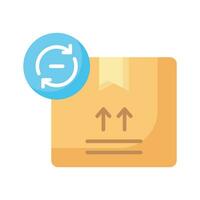 Box with arrow, concept icon of parcel return in trendy style vector