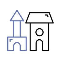 Take a look at this amazing icon of blocks castle in modern design style vector