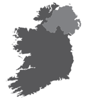 irland och nordlig irland Karta. Karta av irland ö Karta i grå Färg png